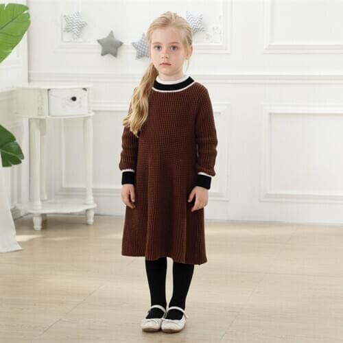 2020 Kids Knitted Sweaters for Boys Girls Autumn Winter Children Knit Dress Brother Sister Matching Outfits Kintting Pullover