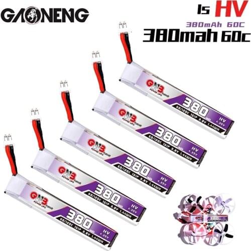 GAONENG GNB 1S 300mAh 3.8V 30C/60C LiHV Lipo battery PH2.0 Plug for UK65 US65 Happymodel Mobula7Snapper BetaFPV 65S Drone