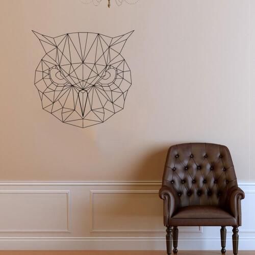 Geometric Owl Wall Decal Wall Art Owl Vinyl Sticker Geometry Modern Scandi Style Wallpaper Origami Wall Art JH15