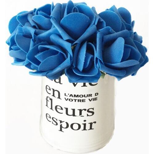 30 Heads Real Touch Foam Roses Artificial Flowers Wired Stem Flower Bouquet for Wedding Home Decorations Free Shipping