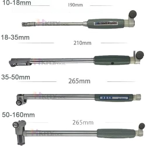 Inner Diameter Bore Gauge Measuring Rod + Probe (no indicator) Accessories Inner diameter gauge 10-18mm 18-35mm 35-50mm 50-160mm