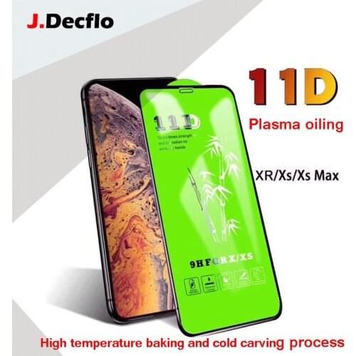 JDecflo 11D Curved Protective Glass For iPhone 11 12 Pro Max X XS XR SE Glass Screen Protector For iPhone 7 8 6 6S Plus Glass