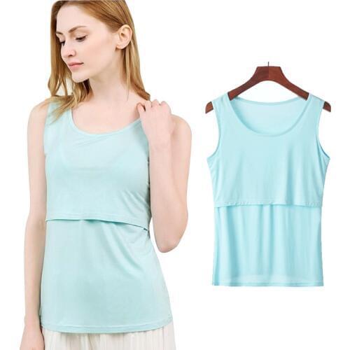 2020 Summer Clothes for Pregnant Women Fashion Modal Maternity Clothes Sleeveless Nursing Tops Breastfeeding Maternity Shirts