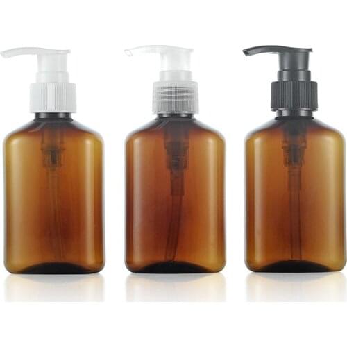 HOT! 125ml Brown Plastic Bottle With white/black/transparent lotion pump,125CC Shampoo Sub-bottling,Empty Cosmetic Container