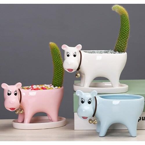 Cartoon Animal Ceramic Flower Pot Cute Succulent Planters For Home Tabletop Decoration Available Plant Pots