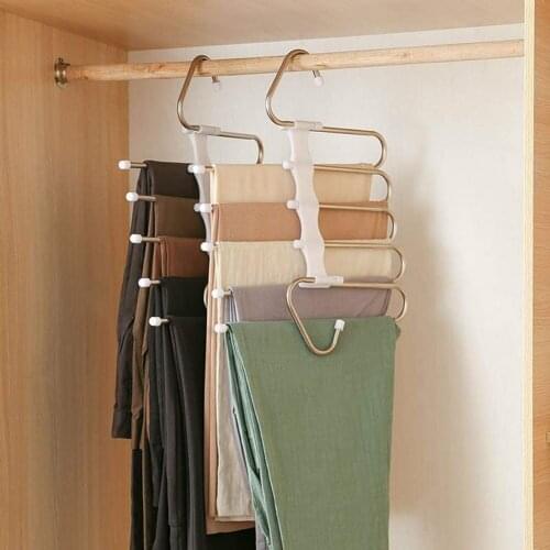 Multi-layer Pants Scarf Storage Rack Multi-functional Clothing Hanger for Dormitory Household Wardrobe Detachable Assembleable