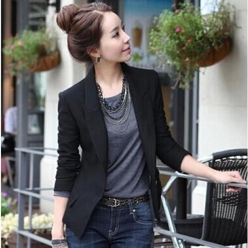 Fashion Womens Coat Slim Office Ladies Blazer Leisure New One Button Jacket Suit