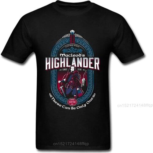 Macleods High Lander Clothing Men Tee Shirts Classic Black Tshirt 90s Cotton T-shirt Short Sleeve Tops Summer Streetwear