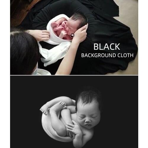 Newborn Photography Blankets Baby Black Stretch Background New born Fotografia Maternity Photo Shoot Backdrop Clothes