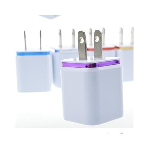 Wholesale 500Pcs/lot 2A+1A US Plug AC Power Adapter Home Trave Wall 2 port dual USB Charger for iPhone 4 5 6 plus 7 Samsung HTC