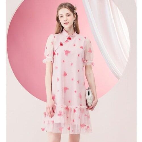 Summer Dress Female Patchwork Long Dress Ladies Gauze Short Sleeve Button Casual Womens Dresses Summer Dresses Ladies 2021