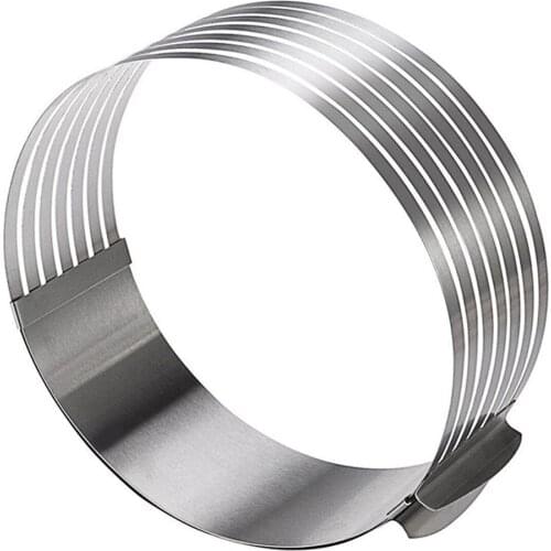 Adjustable Stainless Steel Pieces Retractable Circular Big Mousse Ring Round Cutting Tool Cake Cutter Cake Mold