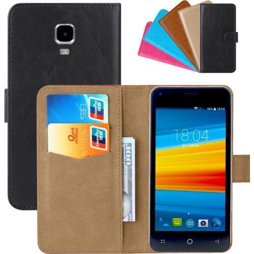 Luxury Wallet Case For DEXP Ixion E345 Jet PU Leather Retro Flip Cover Magnetic Fashion Cases Strap