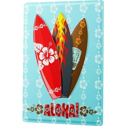 SINCE 2004 Tinplate Retro Aloha Hawaii Surf