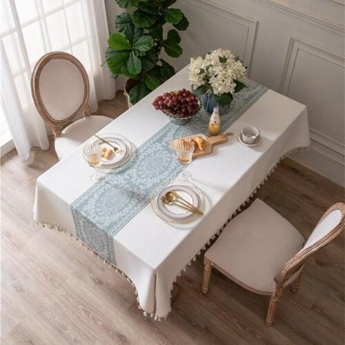 Senisaihon Jacquard Tablecloths On The Table