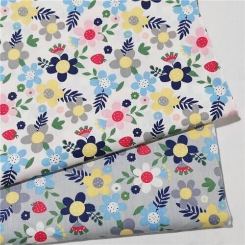 Red flowers Series Cotton Fabric Patchwork DIY Quilting Sewing Fat Quarters Tissue Telas Tilda Needlework