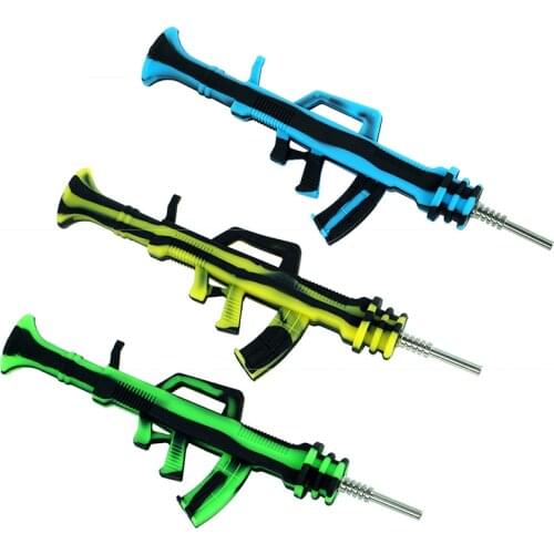 Creative Silicone Smoking Pipe with 10mm Titanium Nails For Wax Dab Kit Concentrate Oil Rig