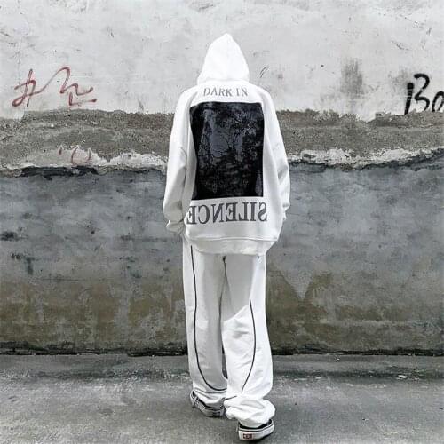 Black Gothic Hoodie Streetwear Autumn Tops Male Harajuku High Street Sweatshirts Korean Hoody Fashions Oversized Japanese Hoodie