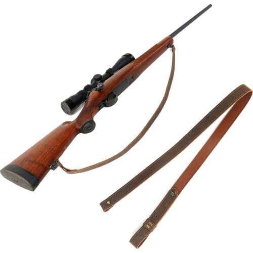 Tourbon Tactical Hunting Gun Accessories Rifle Shotgun Sling Shoulder Belt Cow Hide Leather Adjustable Shooting Strap 109cm