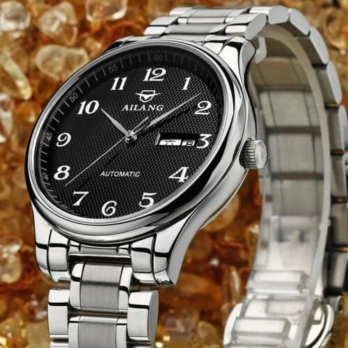 Unique design style calendar week show automatic watch 2017 new AILANG luxury digital dial dial mens watch way stainless steel