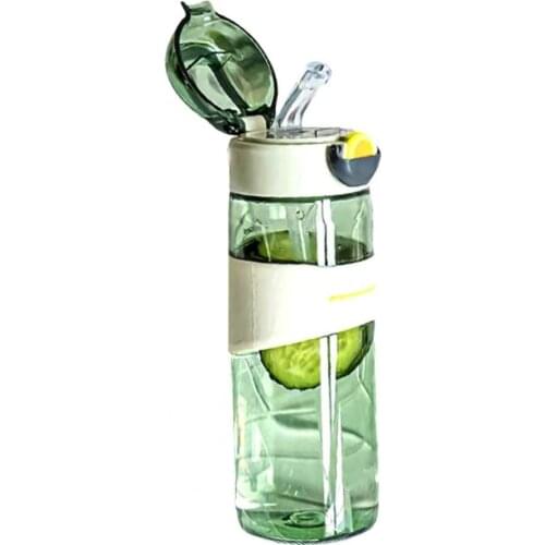 520ml Bicycle Water Bottle Portable Large Capacity Plastic Silicone Washable Strew Sports Drink Bottle Cage for Boys Girls