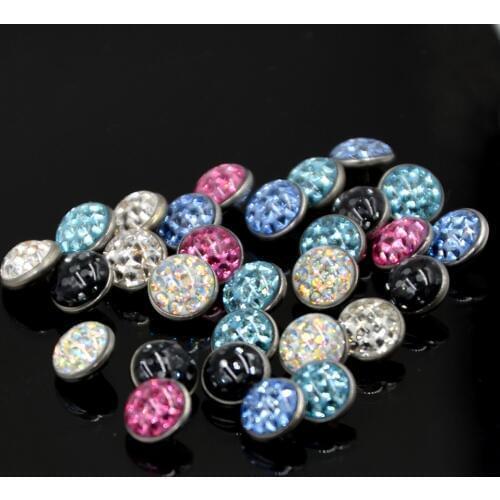Surgical Steel Dermal Anchor Top piercing Body Jewelry Attachments-Jewelled Disc Crystal Epoxy Micro Skin Diver Dermal Piercing