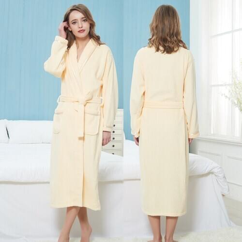 Bathorbe Terry Robe Women 100% Cotton Bridesmaid Bathrobe Lovers Thick Long Soft Bathrobe Solid Towel Long Robe Sleepwear
