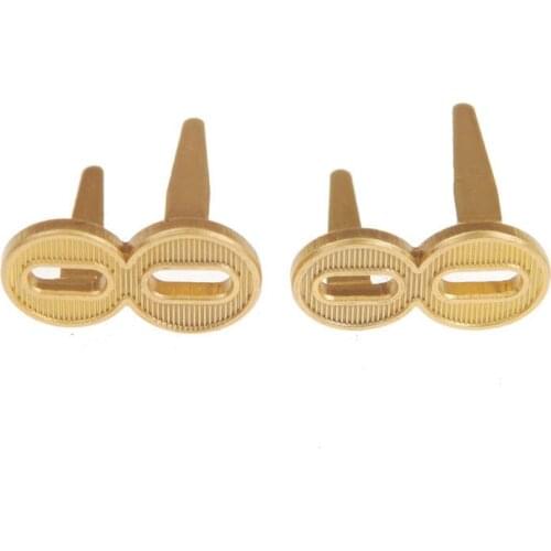 PAIR OF WWII GERMAN MILITARY NUMBER 8 METAL EPAULET BADGE GOLD