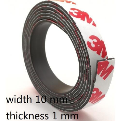1 Meter/lot Rubber Magnet 10*1 mm self Adhesive Flexible Magnetic Strip Rubber Magnet Tape width 10 mm thickness 1 mm 10x1 mm