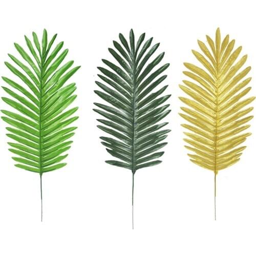 10Pcs/Set Artificial Plastic Leaves Plant Artificial Golden Coconut Palm Leaf Plant for Home Wedding Decor Garden Room Club Bar