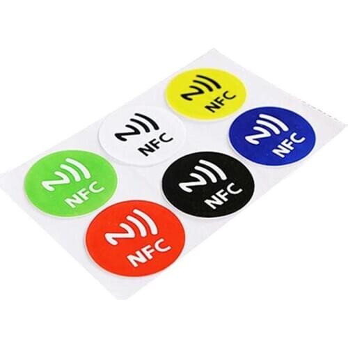 6pcs/lot ) NFC Tags Stickers NTAG213 NFC tags RFID adhesive label sticker Universal Lable Ntag213 RFID Tag for all NFC Phones