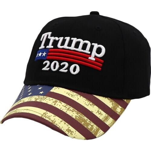 New Donald Trump 2020 Cap 3D Embroidry USA Flag Baseball Hat Star Letter Camo Army Caps Outdoor Sport Shade Baseball Hats TG0280