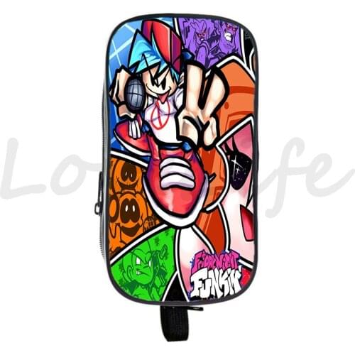 Friday Night Funkin Pencil Case Kids Pen Bag Boy Girl Double Layer Pencil Bag Student Cartoon Stationery Pen Pouch 3D