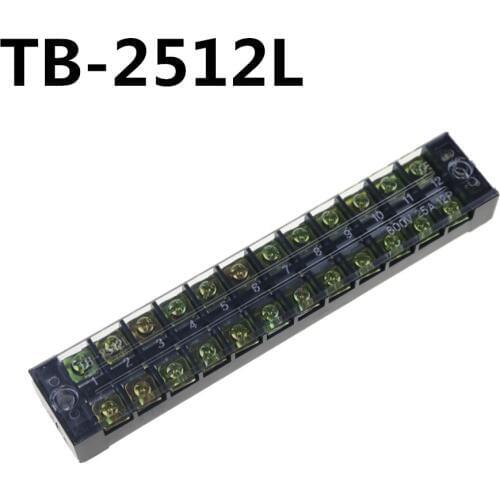 TB-2512 Dual Row 12 Positions Terminal Barrier Block Connector 25A 600V