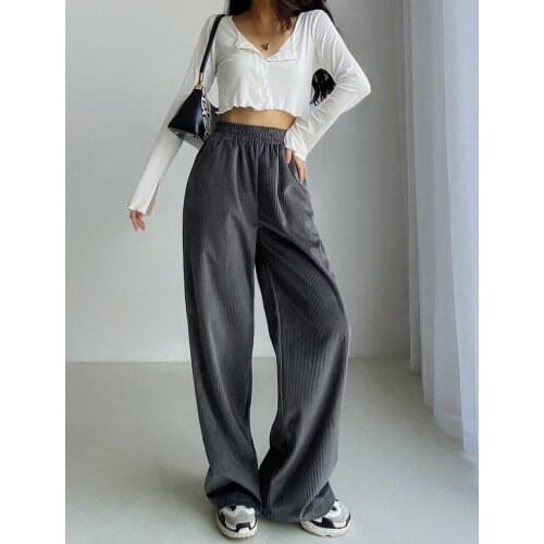 HOLYGAGA Women's Corduroy Trousers