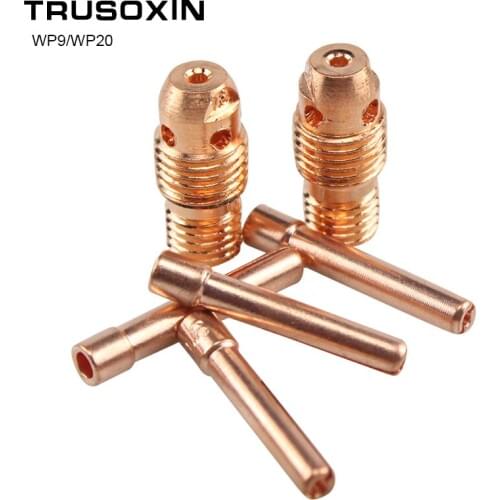 20Pcs Argon Welding TIG Inverter DC Welding Machine 0.5mm/1.0mm/2.0mm/2.4mm TIG Tungsten WP9 WP20 Collet Body and Collet