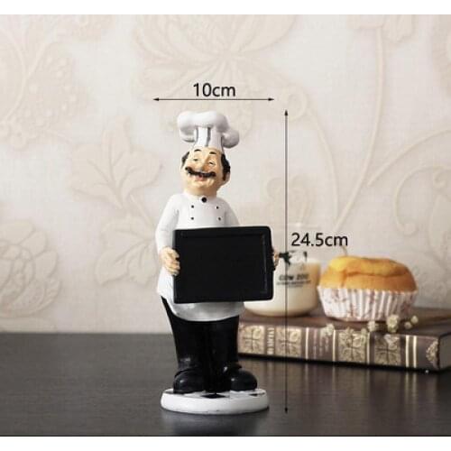Creative Resin Chef Jewelry Anime Doll Restaurant Figurine Kitchen Model Toy Home Restaurant Interior Decoration Christmas Gift