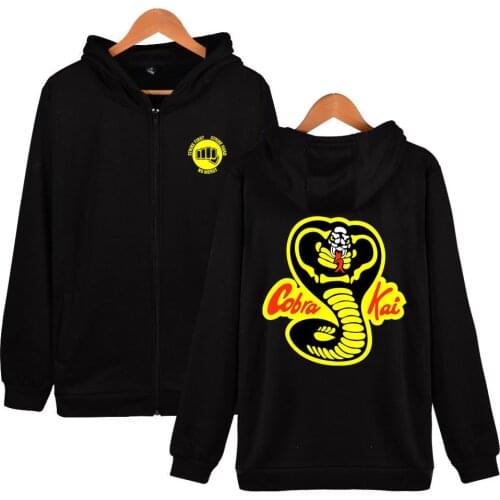 Cobra Kai Cosplay Jacket Strike Hard Strike First No Mercy Plus Size Black White Tops Women Men Zipper Hoodies Dropshipping