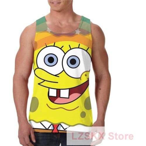 2021 Summer Bodybuilding Spongee 3D Printed Bob Boys Vest Compression Shirts Male Singlet Tops&Tees Fitness Bodybuilding Tops