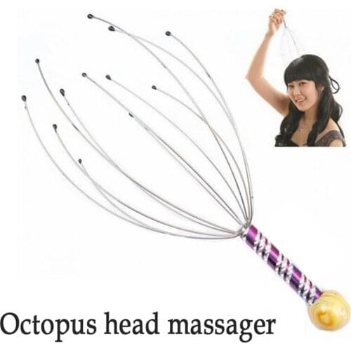 1/2/4PCS Octopus-shaped Head Massager with Drop Beads Flexible Massaging Claws Scalp Stress Relax Device for Home Office A7