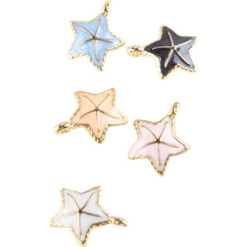 Mini Order 20PCS Mix Colors 23*27MM Gold Color Plated Sea Star Shape Alloy Jewelry Necklace Pendants Alloy Charm Pendant Craft