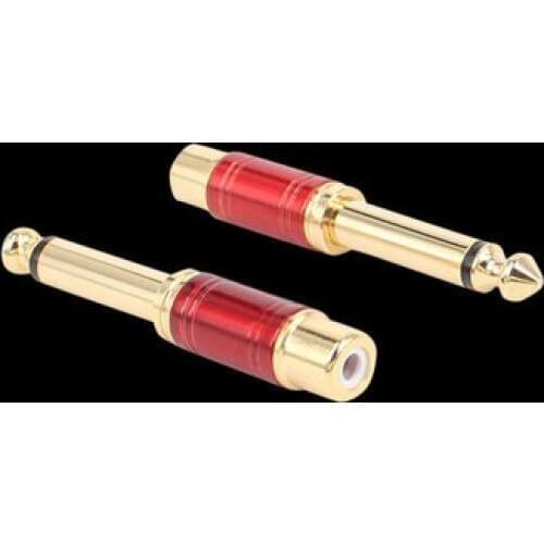 6.35mm 1/4" Male Mono Plug to RCA Female 6.5mm Jack Audio Stereo Adapter Connector Plug TS Converter Sound Mixer