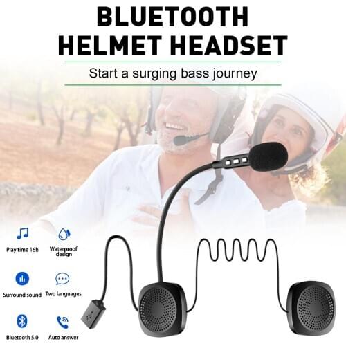 Motorcycle Bluetooth 5.0 Moto Helmet Headset Motorcycle Helmet Headphones MP3 Speaker Riding Headset w/ Mic 16 Hours Music Time