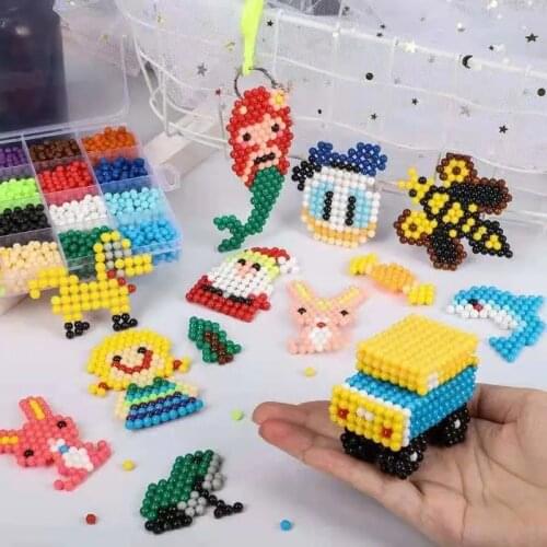 DIY Water Magic Beads Set Toys For Children Animal Molds Hand Making Puzzle Kids Educational Toys Boy Girl Spell Replenish Beans