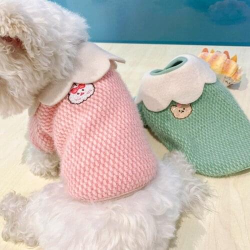 XS-XL New Fashion Warm Dog Clothes Puppy Pet Plush Petal Clothes Winter Fashion Soft Sweater Coat For Small Dogs