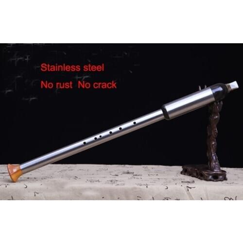 Newest Top quality Stainless steel Bawu vertical blowing flute ba wu music instruments detachable G/F tone