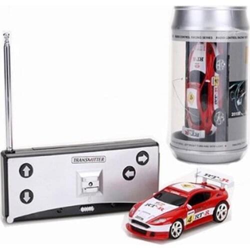 Latest 8 Colors RC Car 2 Frequencies Mini Cola Can Racing Car 20Km/h High Speed Radio Remote Control Car With 4 Roadblocks