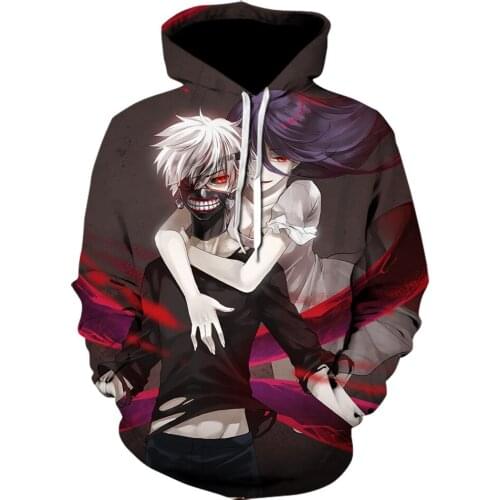 2021 new Tokyo Ghoul 3D men Hoodie Sweatshirts Men/women Anime Kaneki Ken Print Hoodies streetwear long sleeves pullover jacket