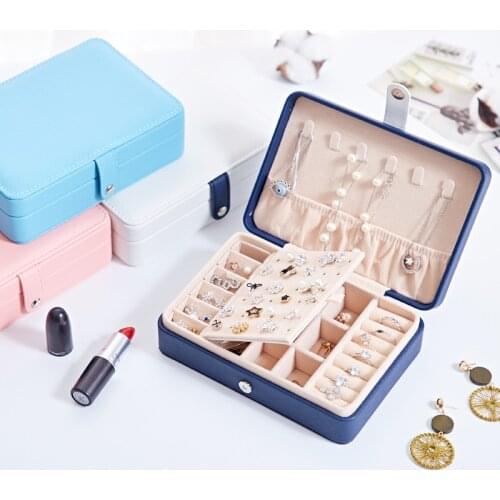 BLOONG New Jewelry Organizer Box Earrings Rings Necklace Travel Display Holder Women Girls Storage Case Best Gift