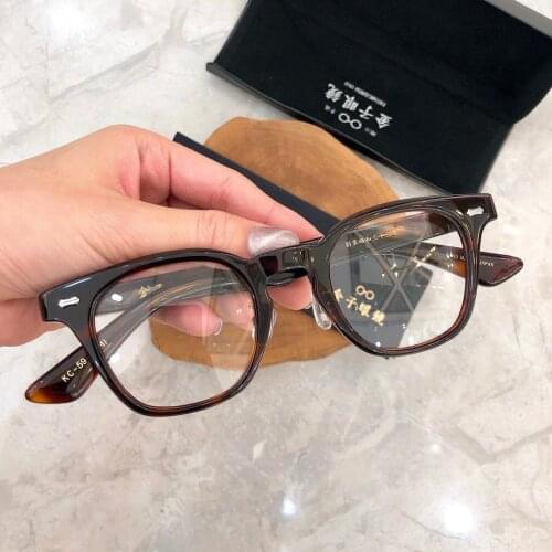 High Quality Japanese Kanego Handmade Vintage Acetate Optical frame mens retro square prescription glasses KC59